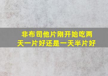 非布司他片刚开始吃两天一片好还是一天半片好