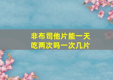 非布司他片能一天吃两次吗一次几片