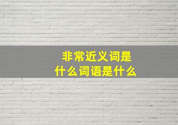 非常近义词是什么词语是什么