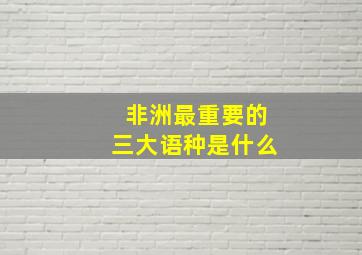 非洲最重要的三大语种是什么