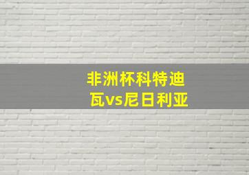 非洲杯科特迪瓦vs尼日利亚