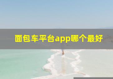 面包车平台app哪个最好