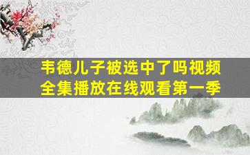 韦德儿子被选中了吗视频全集播放在线观看第一季