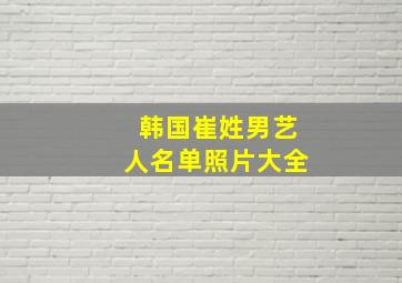 韩国崔姓男艺人名单照片大全