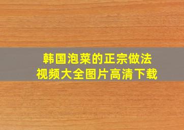 韩国泡菜的正宗做法视频大全图片高清下载