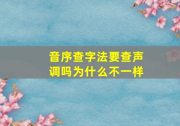 音序查字法要查声调吗为什么不一样