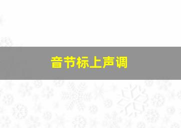 音节标上声调