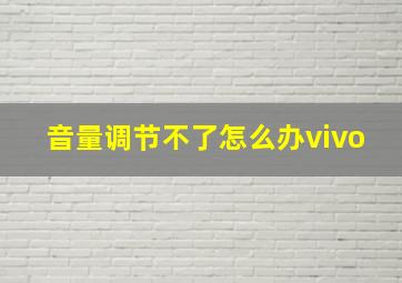 音量调节不了怎么办vivo