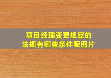 项目经理变更规定的法规有哪些条件呢图片