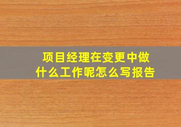 项目经理在变更中做什么工作呢怎么写报告