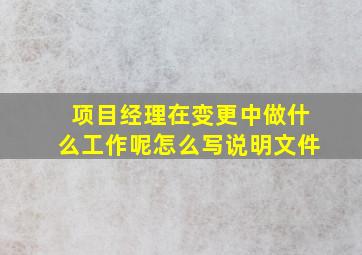 项目经理在变更中做什么工作呢怎么写说明文件