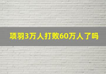 项羽3万人打败60万人了吗