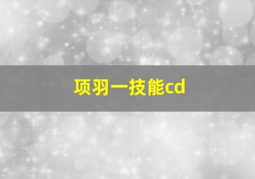 项羽一技能cd