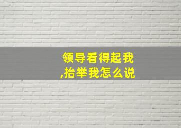 领导看得起我,抬举我怎么说