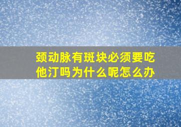 颈动脉有斑块必须要吃他汀吗为什么呢怎么办