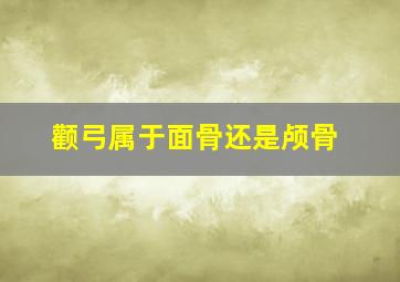 颧弓属于面骨还是颅骨