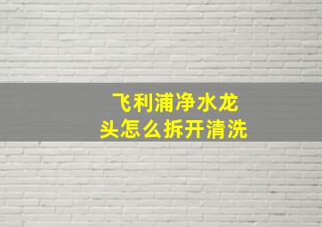 飞利浦净水龙头怎么拆开清洗