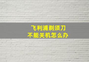 飞利浦剃须刀不能关机怎么办