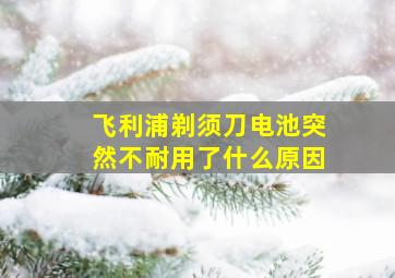 飞利浦剃须刀电池突然不耐用了什么原因