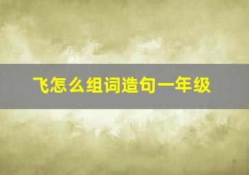 飞怎么组词造句一年级