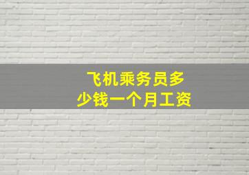 飞机乘务员多少钱一个月工资