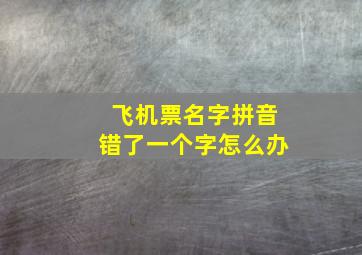 飞机票名字拼音错了一个字怎么办