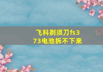 飞科剃须刀fs373电池拆不下来