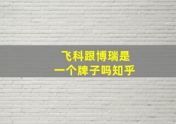 飞科跟博瑞是一个牌子吗知乎