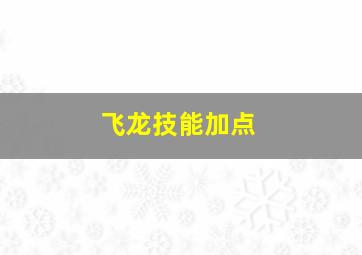 飞龙技能加点