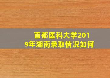 首都医科大学2019年湖南录取情况如何