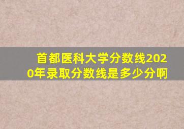 首都医科大学分数线2020年录取分数线是多少分啊