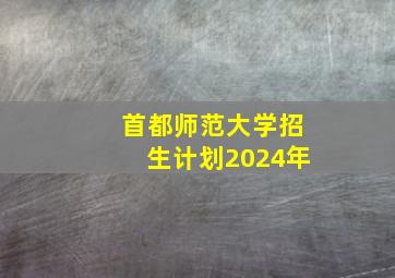 首都师范大学招生计划2024年