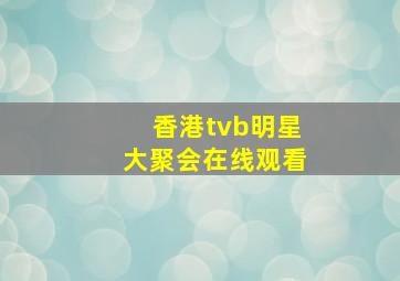 香港tvb明星大聚会在线观看