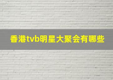 香港tvb明星大聚会有哪些