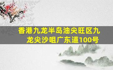 香港九龙半岛油尖旺区九龙尖沙咀广东道100号