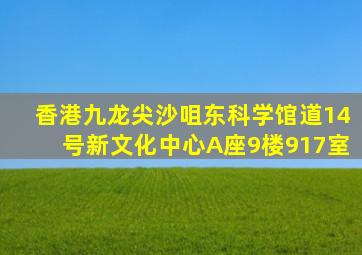 香港九龙尖沙咀东科学馆道14号新文化中心A座9楼917室