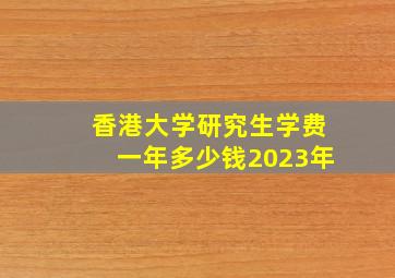 香港大学研究生学费一年多少钱2023年