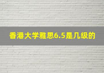 香港大学雅思6.5是几级的