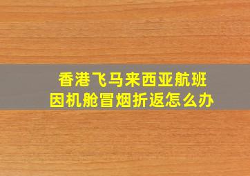 香港飞马来西亚航班因机舱冒烟折返怎么办