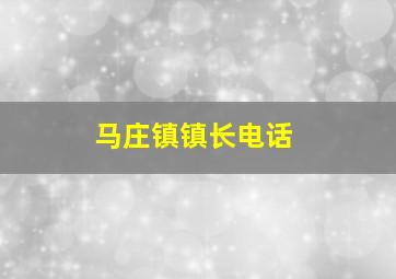 马庄镇镇长电话