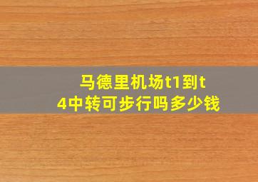 马德里机场t1到t4中转可步行吗多少钱