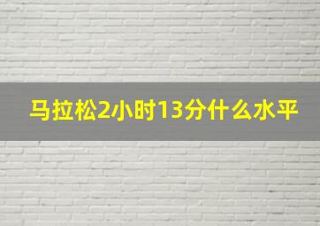 马拉松2小时13分什么水平