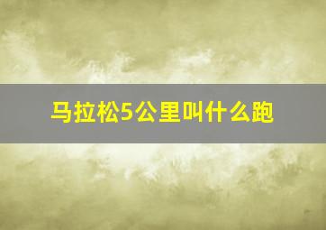 马拉松5公里叫什么跑