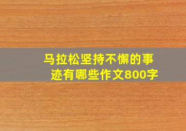 马拉松坚持不懈的事迹有哪些作文800字