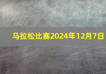 马拉松比赛2024年12月7日