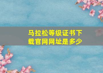 马拉松等级证书下载官网网址是多少