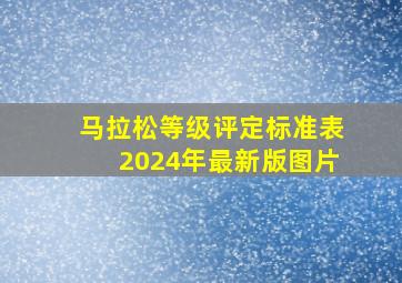 马拉松等级评定标准表2024年最新版图片