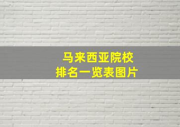 马来西亚院校排名一览表图片