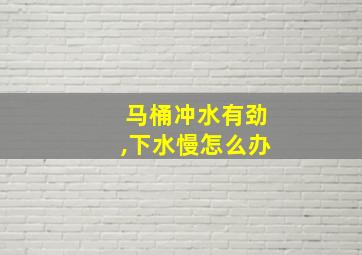 马桶冲水有劲,下水慢怎么办