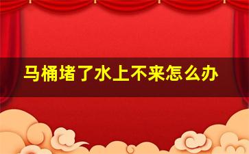 马桶堵了水上不来怎么办